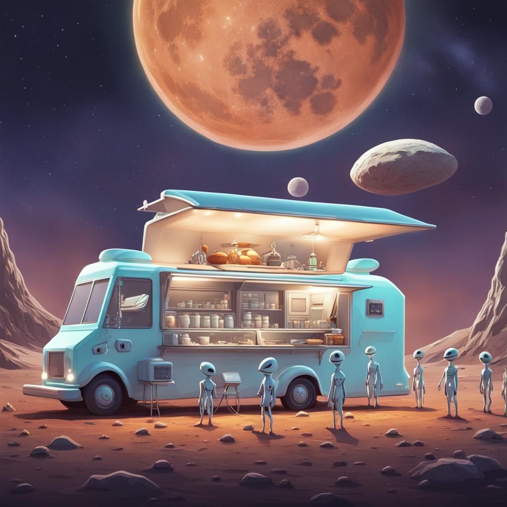 Fast food on the moon  by @undefined