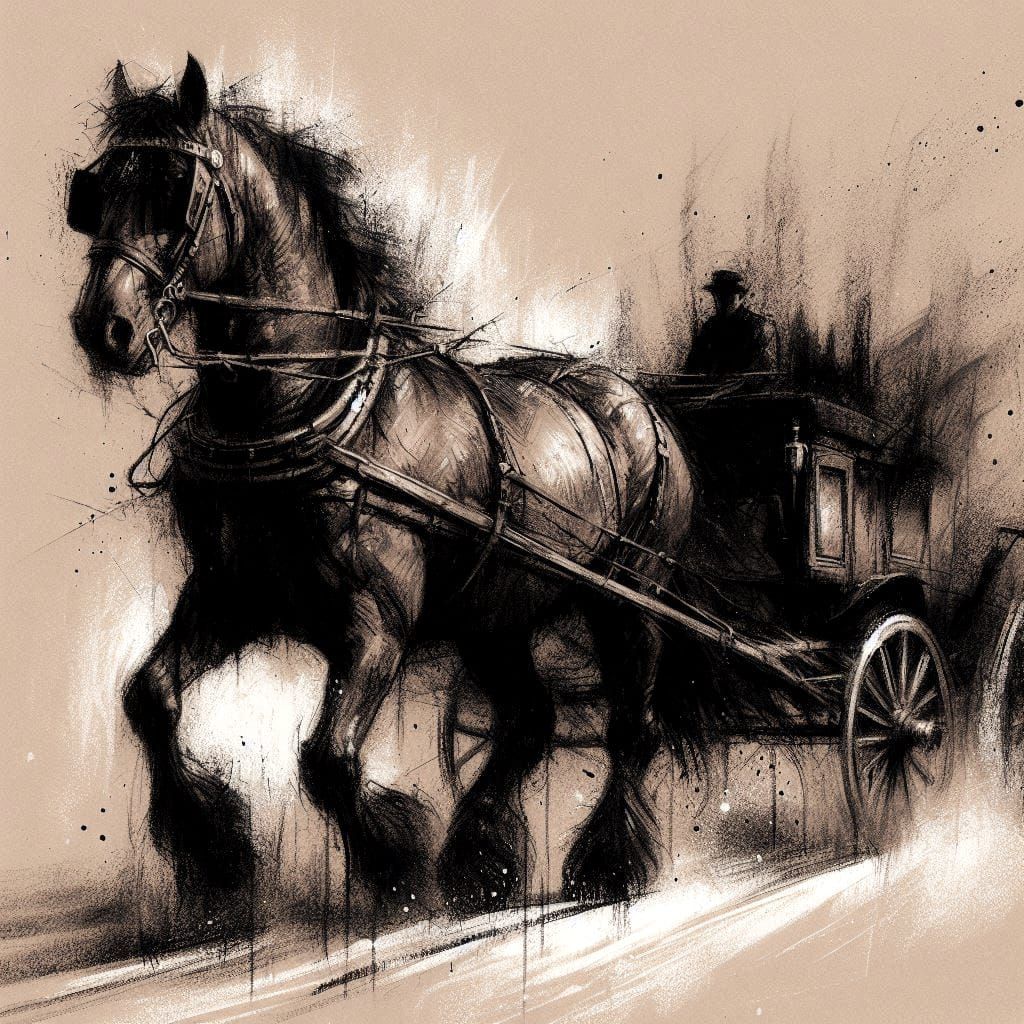 Brown Horse and Carriage #1 prompt from @Shadowin