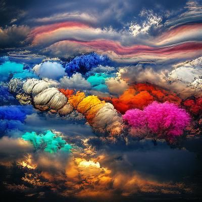 Beautiful clouds with many colors