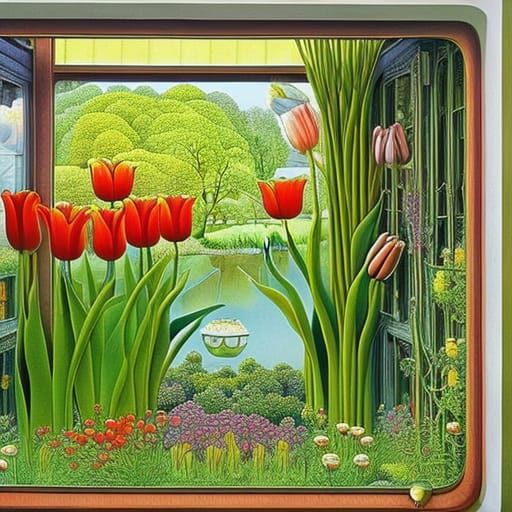 Tulips in the window