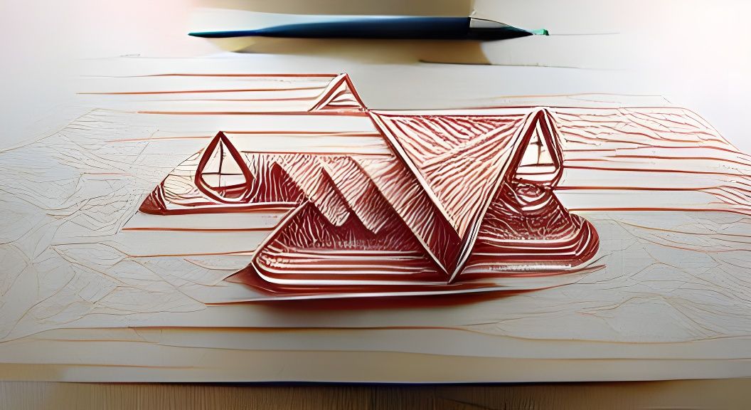 Floating Triangle Line Art