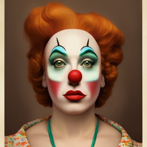 Drag queen, clown, oil on canvas complex Wes Anderson Alex Gross 8K ...