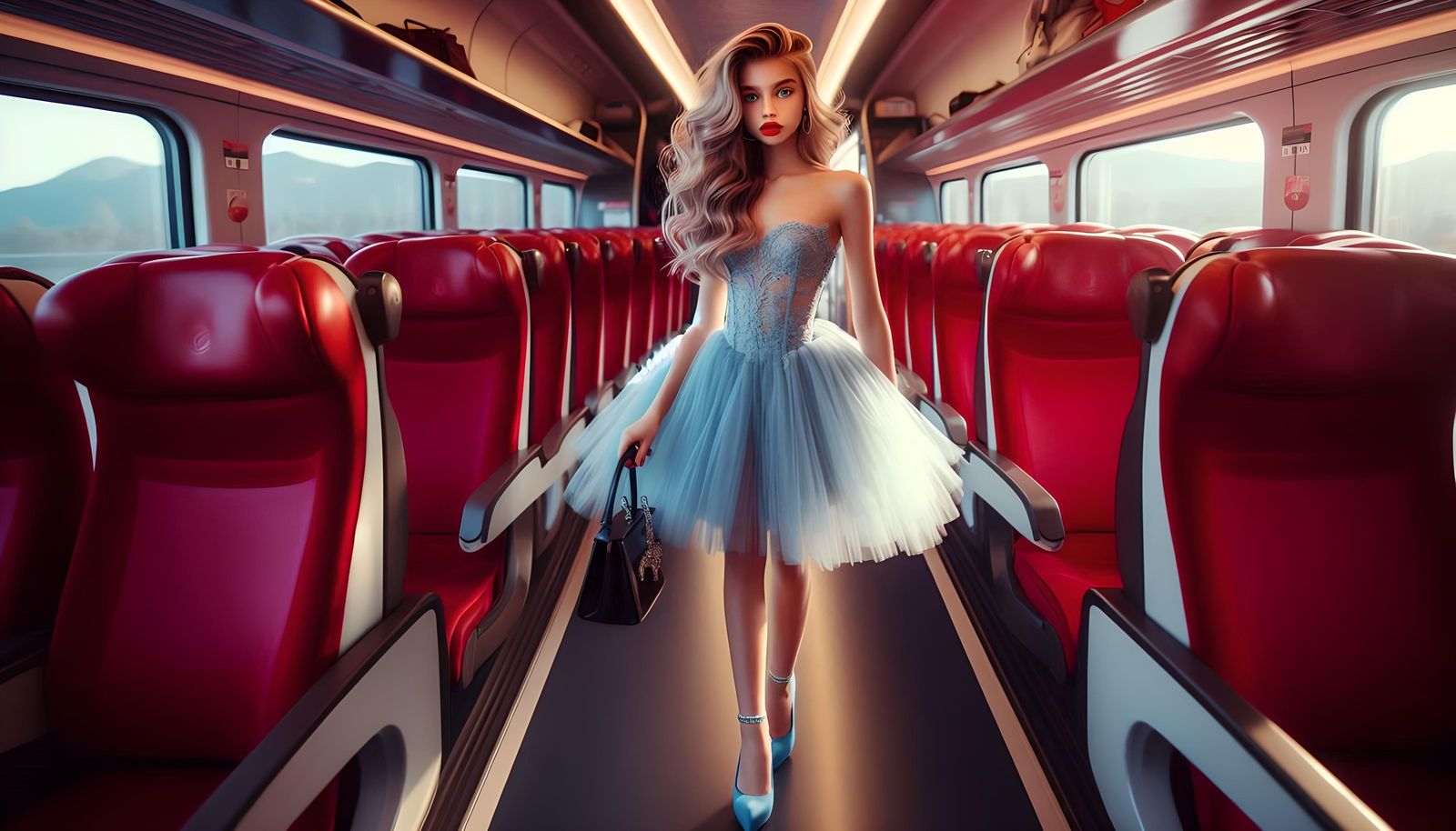 April finding her seat on the high-speed Italian train