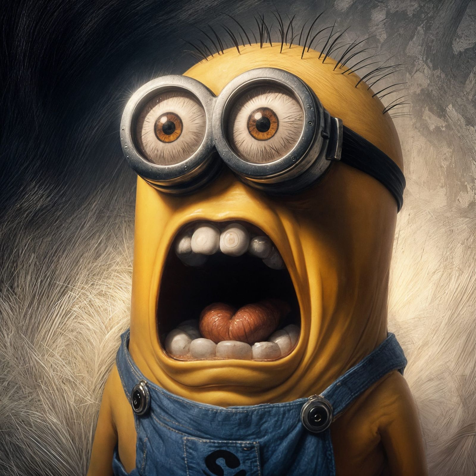 Portrait of a very scared Minion