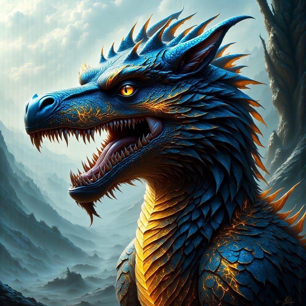  <lora:Inconceivable Flux:1.0> A wolf dragon hybrid, correct anatomy, hyper real