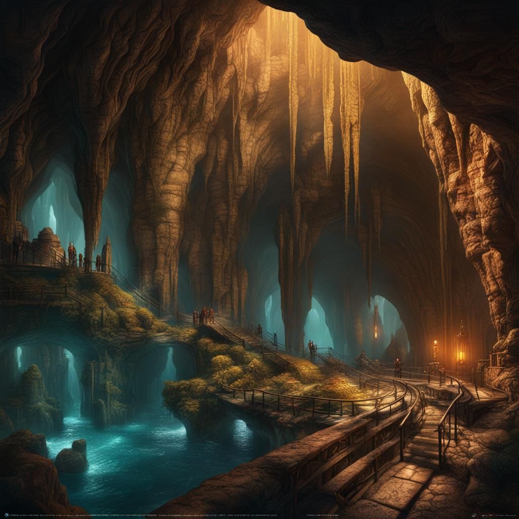 megapolis underground cave, vegger og tak er dekket av gull,...
