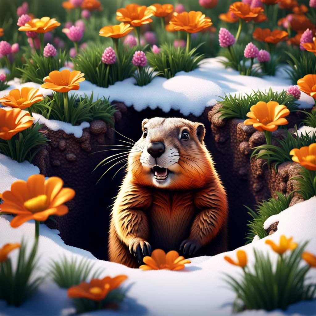 Groundhog Predicts an Early Spring  by @undefined