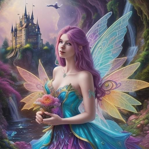 Amazingly Stunningly Beautiful colorful fancy fantasy fairy with ...