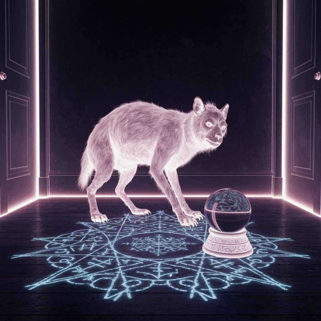 Chupacabra in Haunted Funeral Home with Magic Symbols