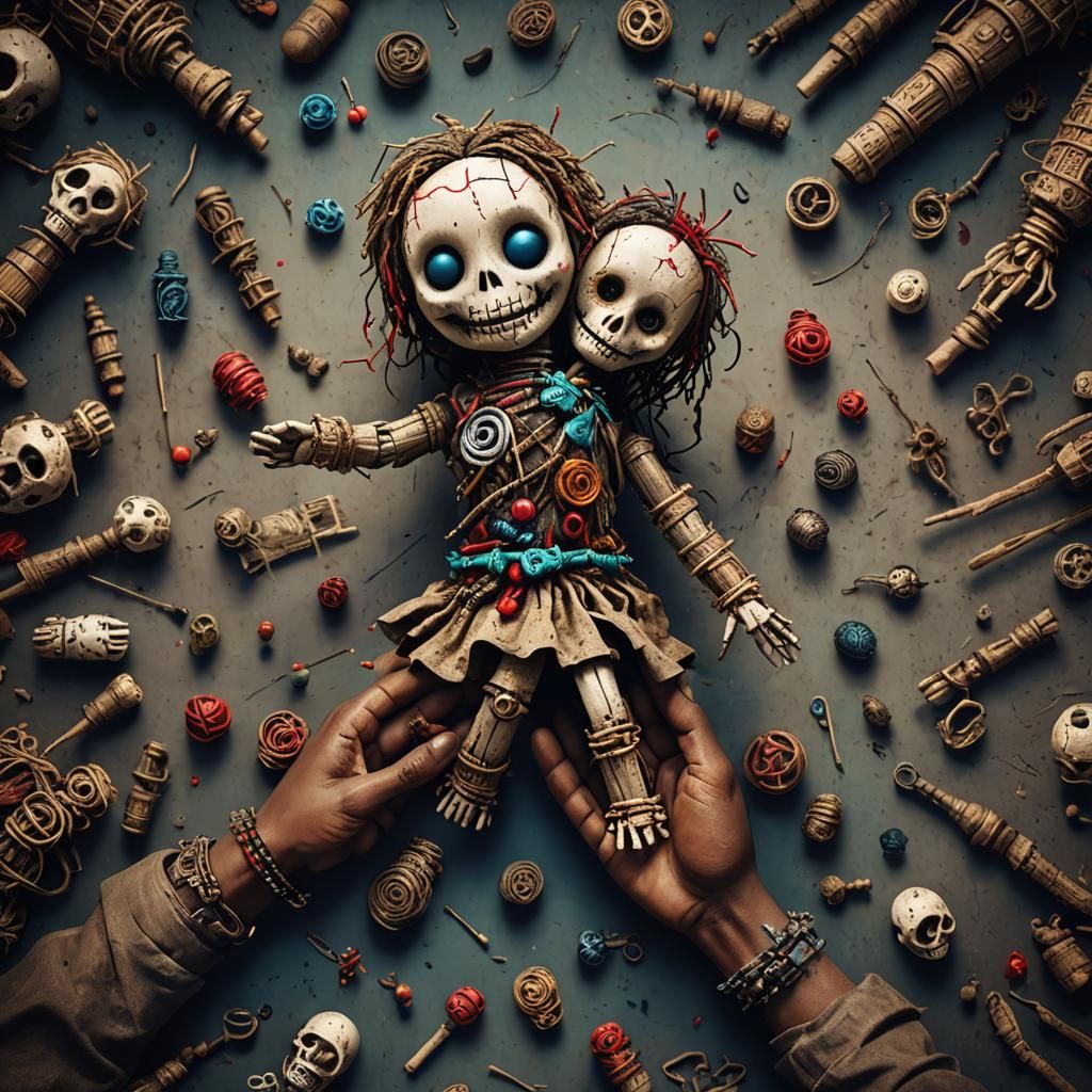 Voodoo Doll in Hand: Fantasy Concept Art