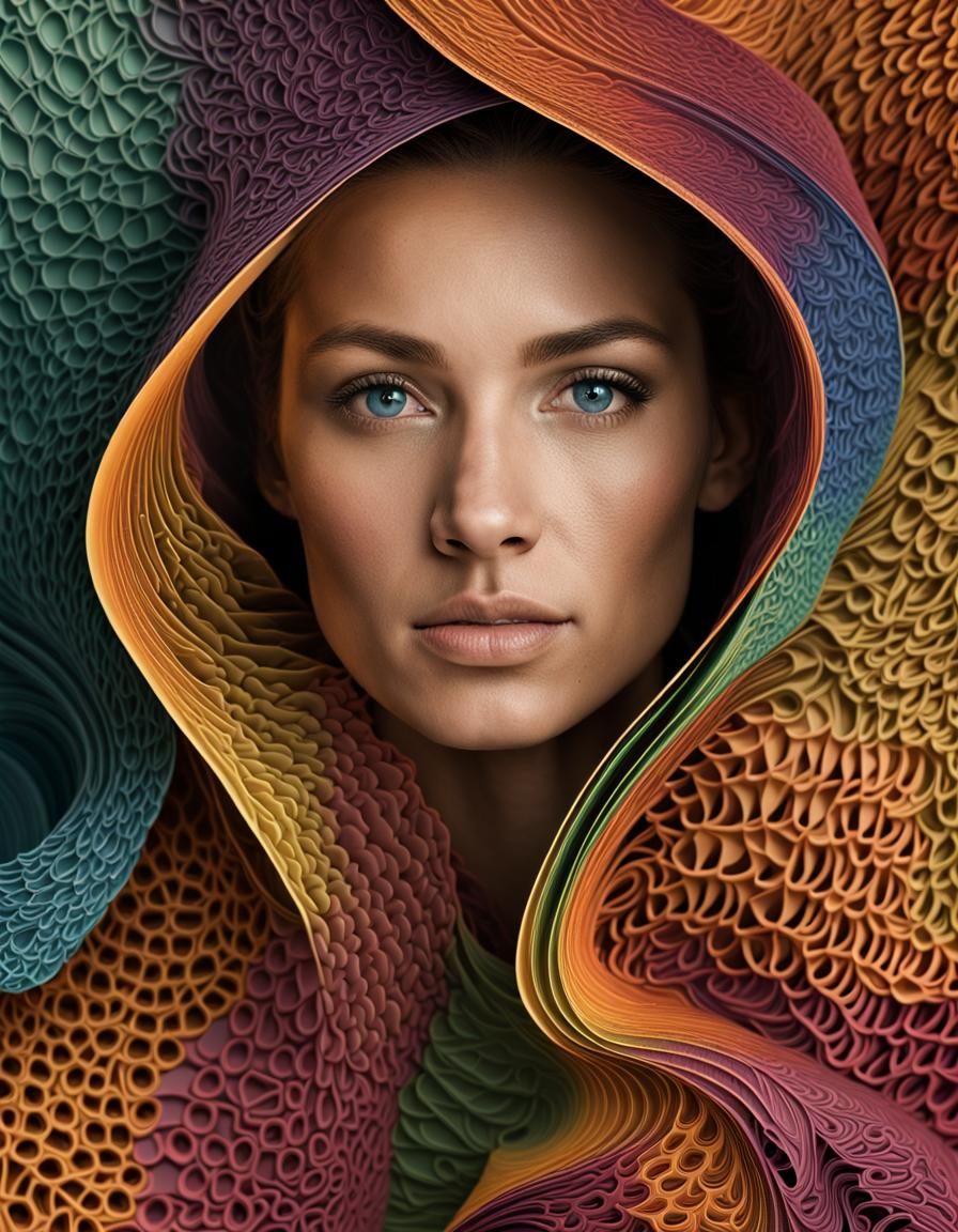 Abstract Vector Portrait in Professional Photography Style