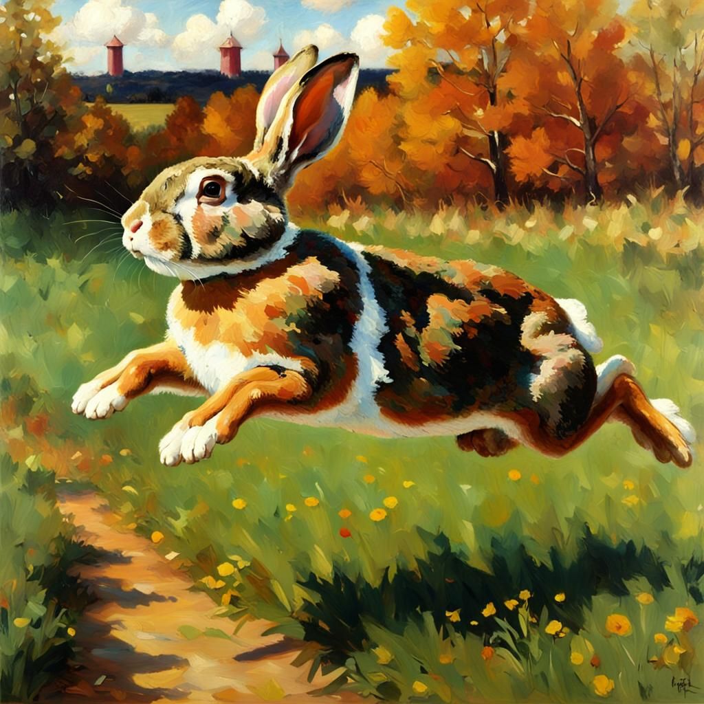 A jumping rabbit in the air  by @axelb