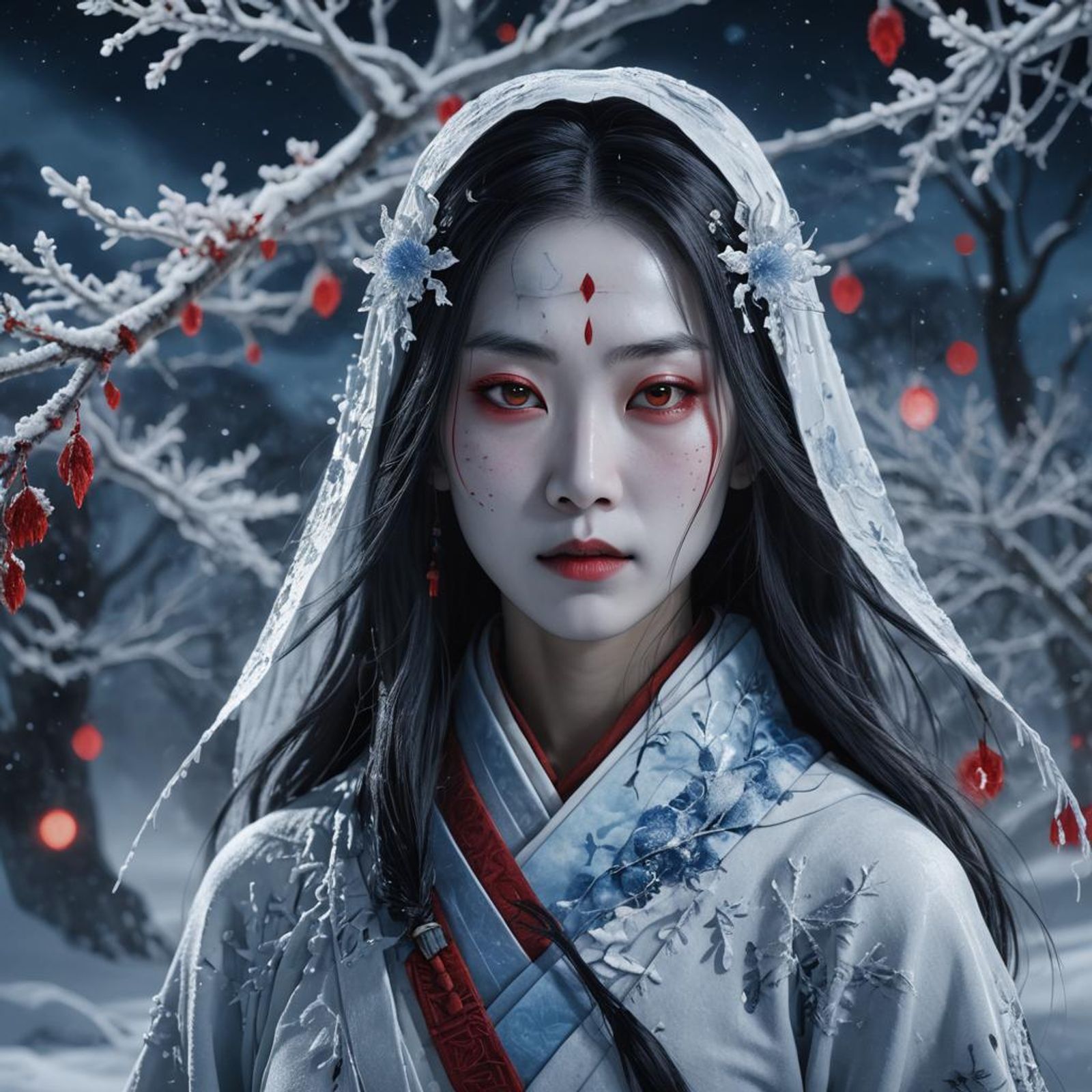 hyperrealistic portrait of a Yukionna AI Generated Artwork