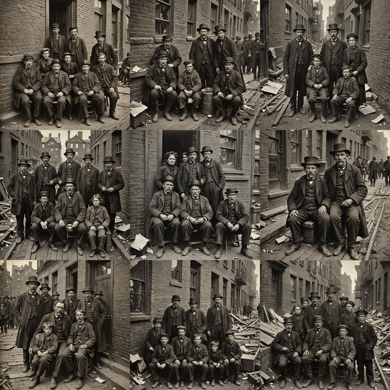 Vintage Urban Scene in Jacob Riis Style