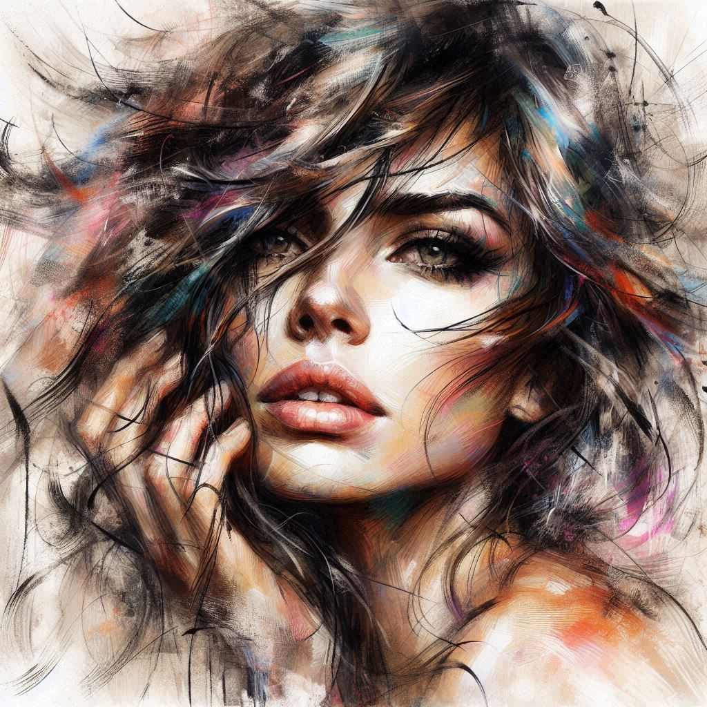 Gorgeous woman with messy hair