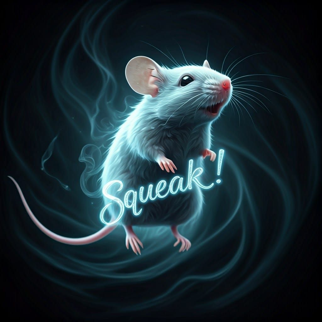 Ethereal Ghost Mouse in Swirling Mist