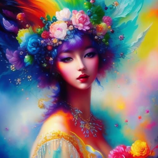 colorful fairy, pixie, faerie, fae, sprite, faery, by Charli...