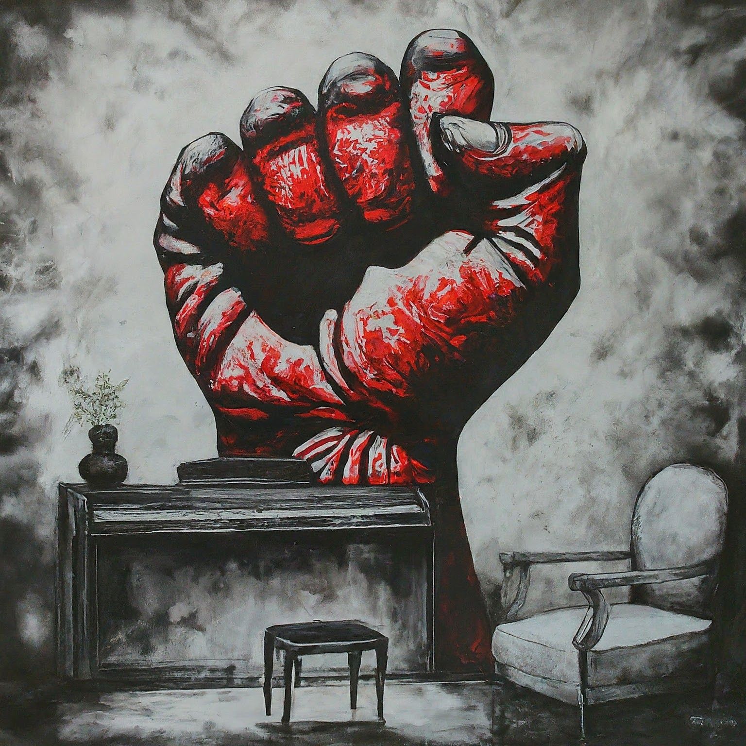 smashing the furniture