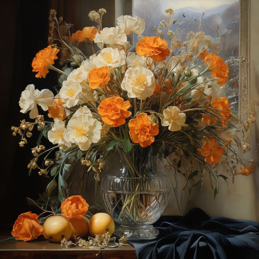 Winter flowers in a vase