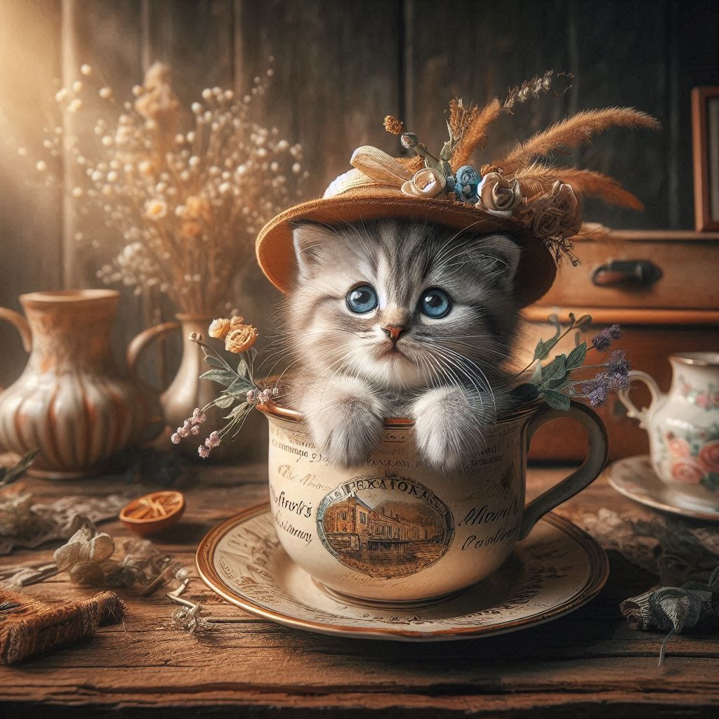 Gato en taza  by @Sandra Al