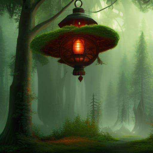 Forest Lantern - AI Generated Artwork - NightCafe Creator