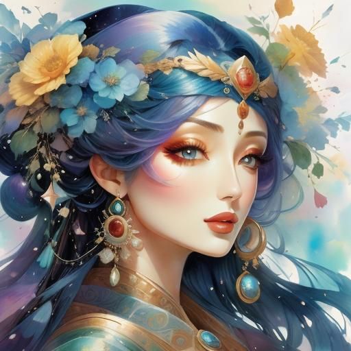 <lora:DynamicClound SD15:1.0> Girl, watercolor