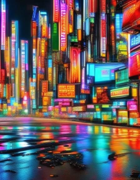 Night time in Times Square, New York <lora:Cyberpunk:1.1><lora:Neon Glow:1.0>