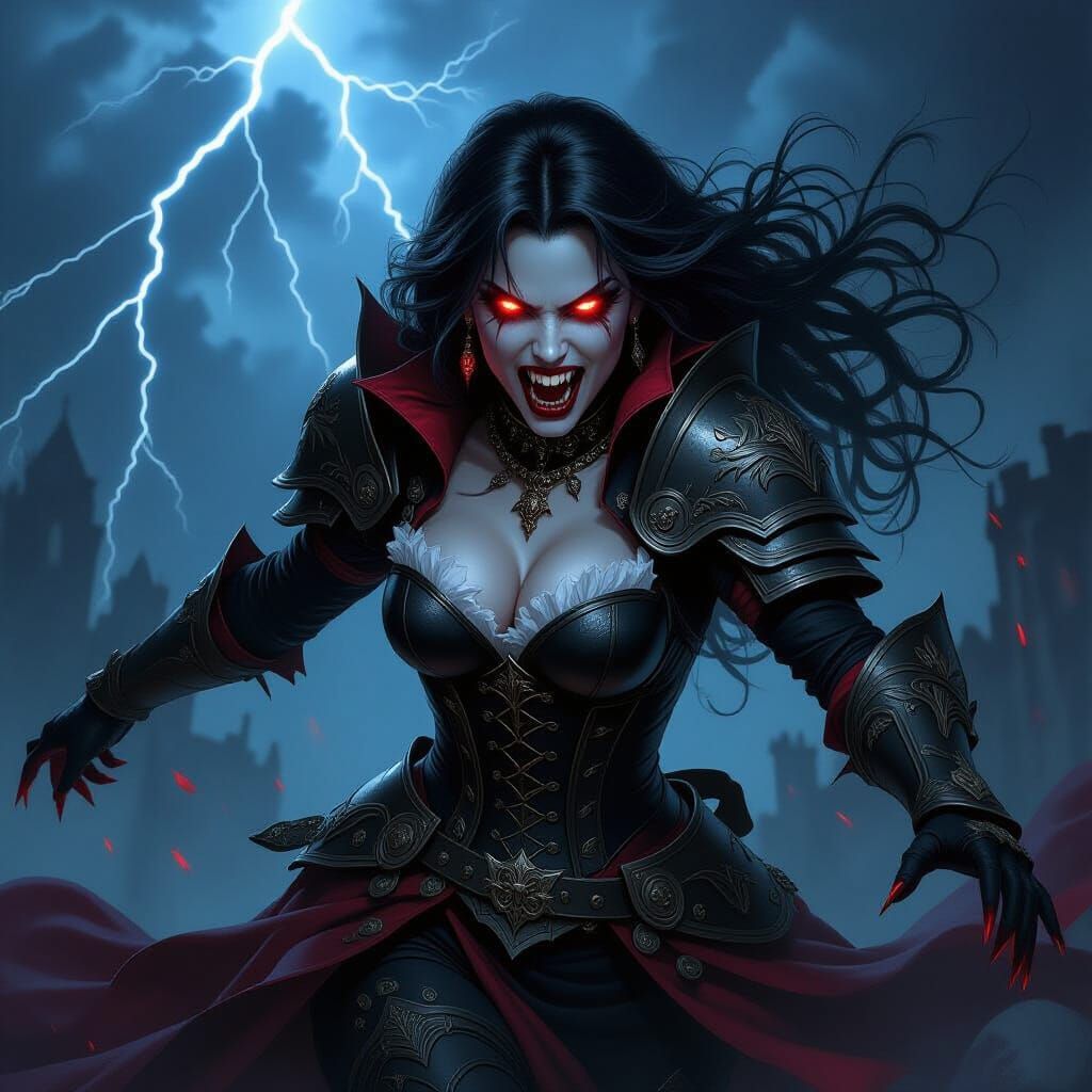 Lady vampire, going in to battle