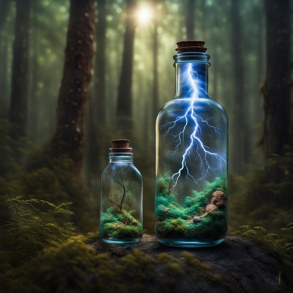 Lightning in a bottle - AI Generated Artwork - NightCafe Creator