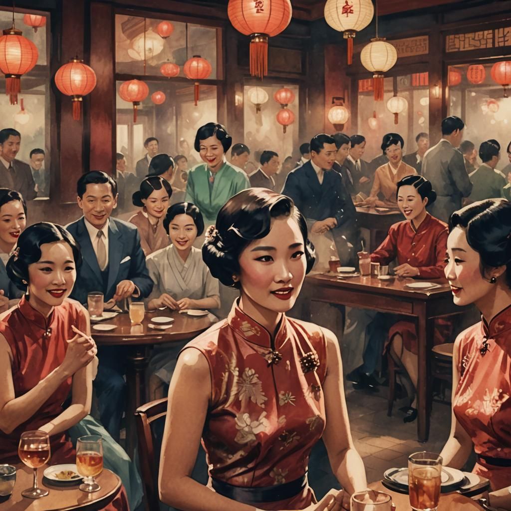 1920s Shanghai Singer in Watercolor Illustration