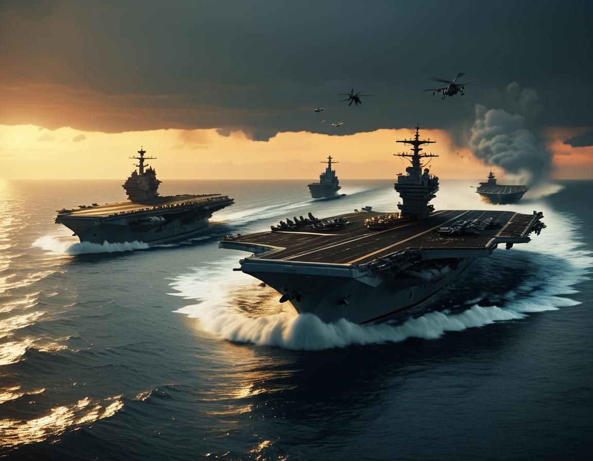  Aircraft Carrier Underway at sea