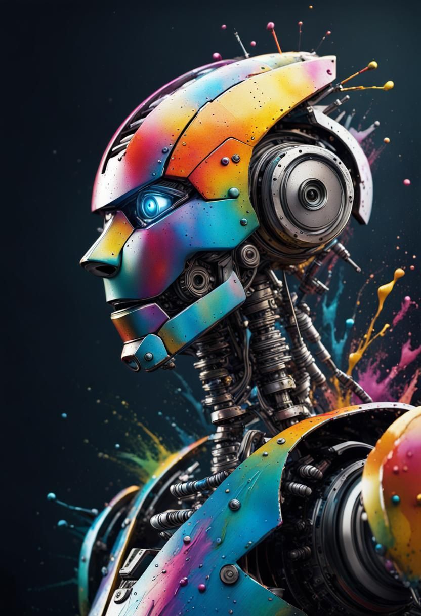 colourful metal robot