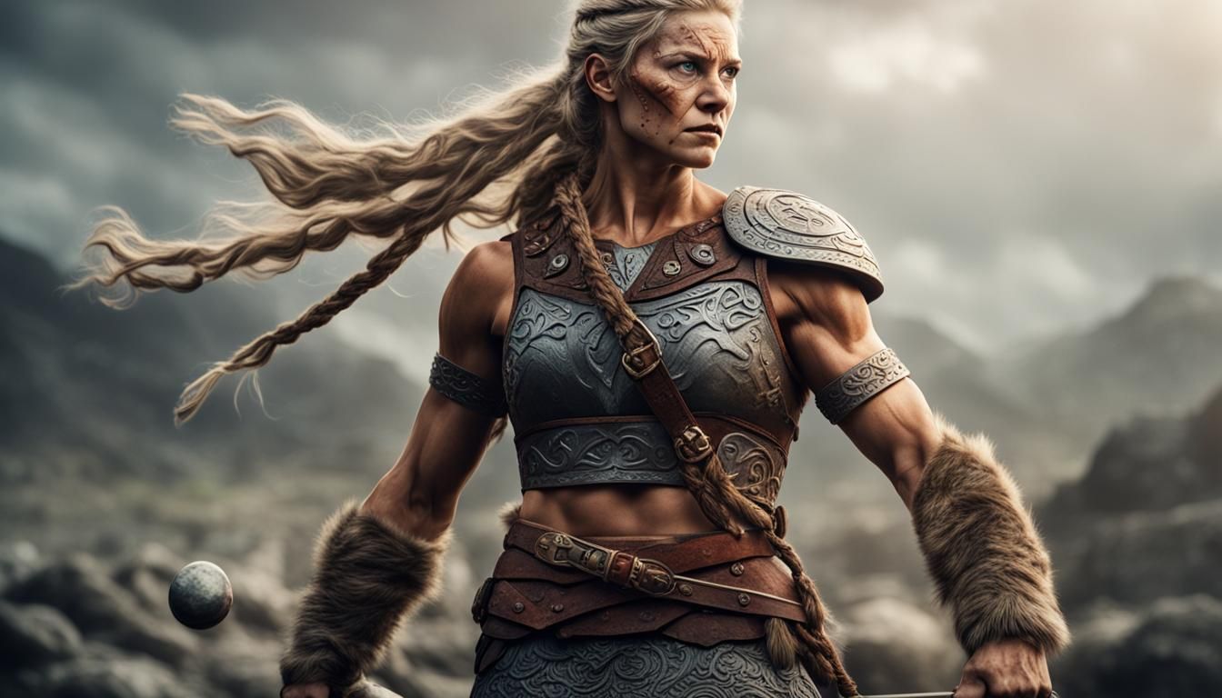 viking fighter worn out after the battle