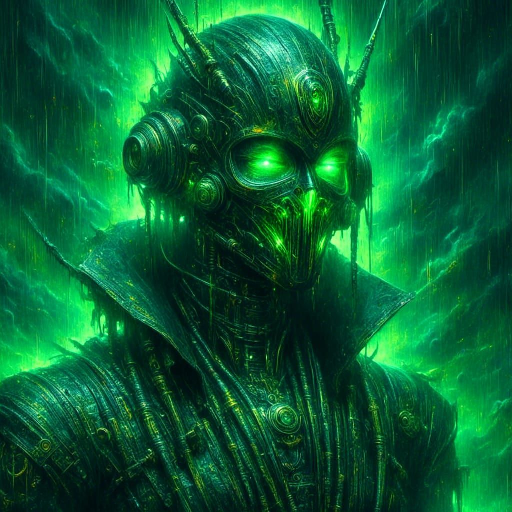  <lora:MoodLumina:1.0> hacker. green aura