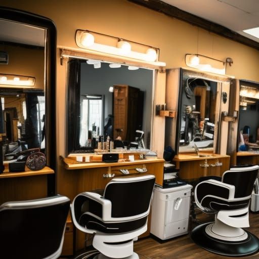 Mirrors in a barber shop AI Generated Artwork NightCafe Creator