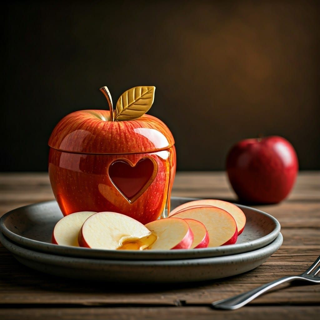 Honey-Filled Apple Vessel in Beatrix Potter Style