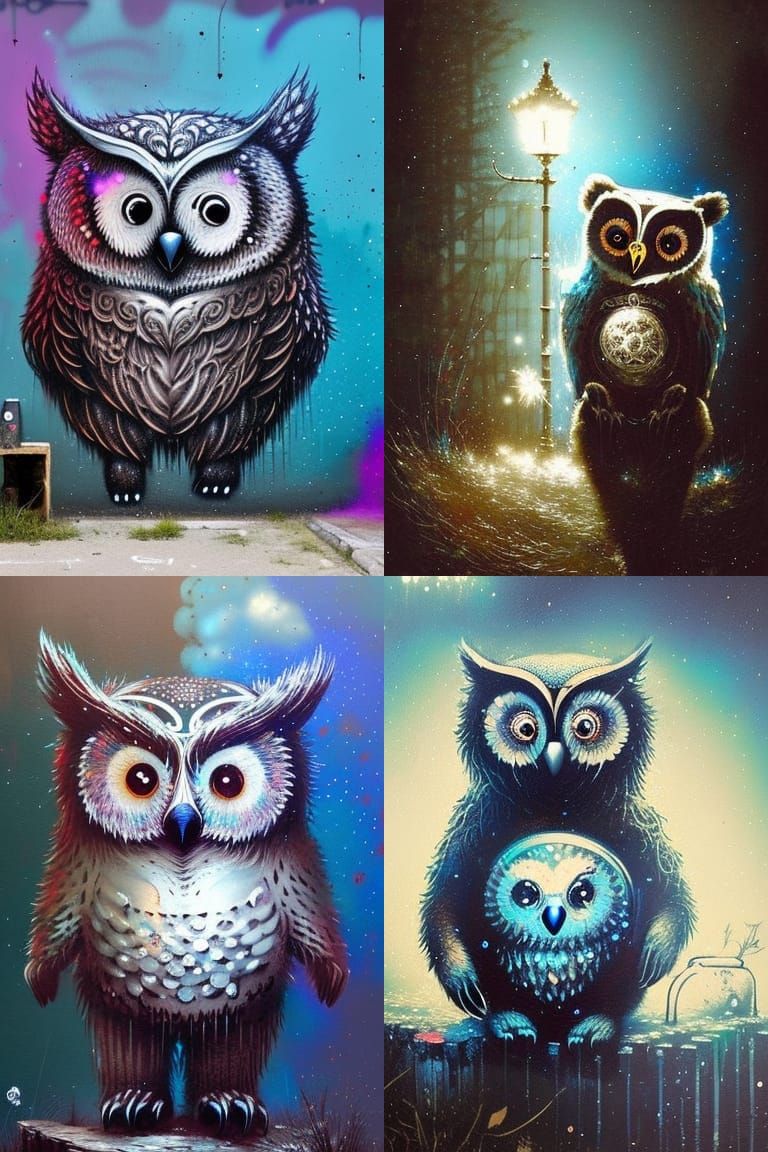 Owl bear graffiti