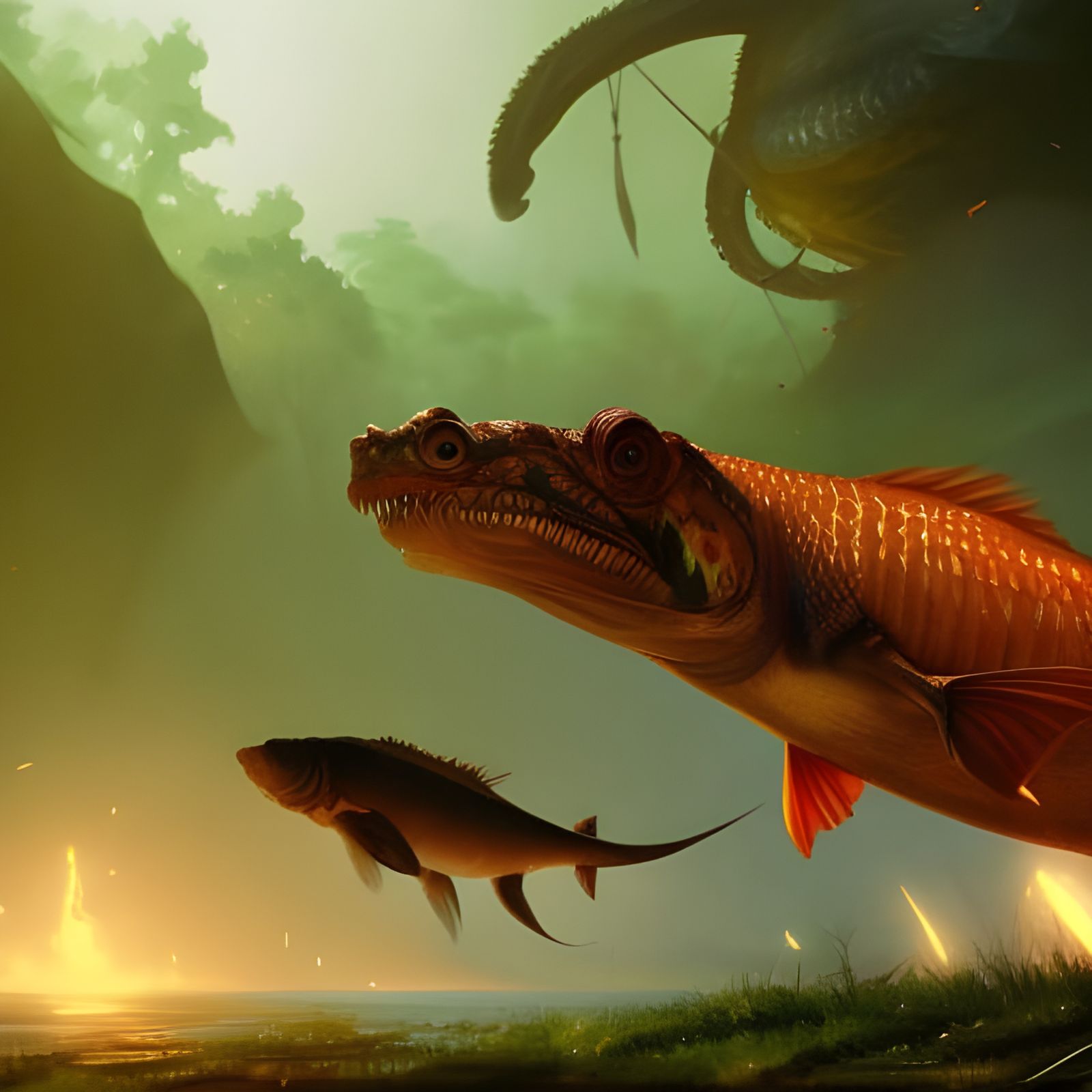 Transitional species Fish/Reptile AI Generated Artwork NightCafe