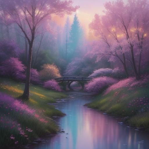 A purple and yellow monochromatic highly detailed image of a faded