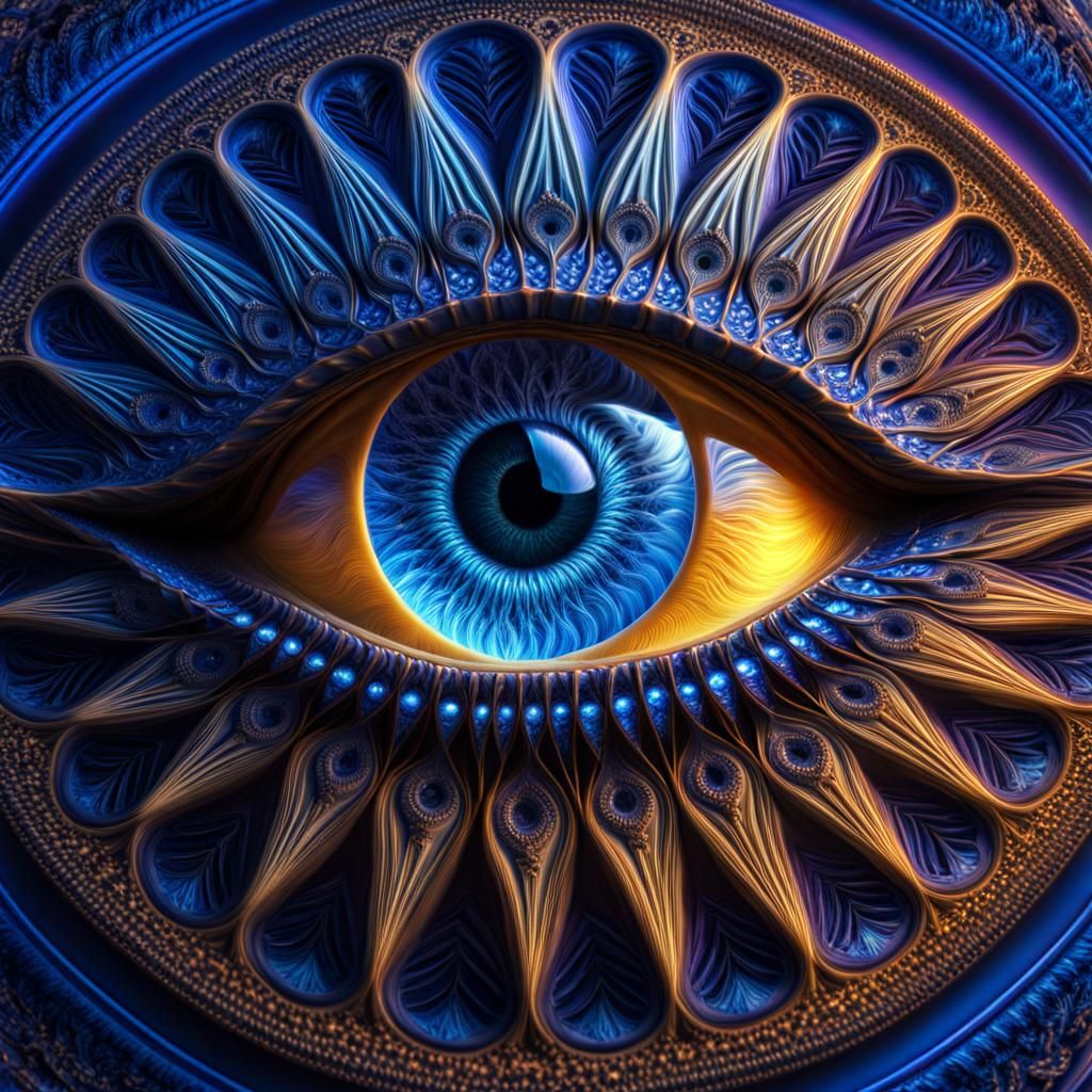 HDR dramatic shot closeup of eye as detailed mandala vortex ...