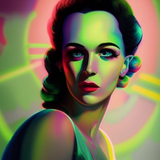50s television star synthwave neon retro vibrant colors Cand...