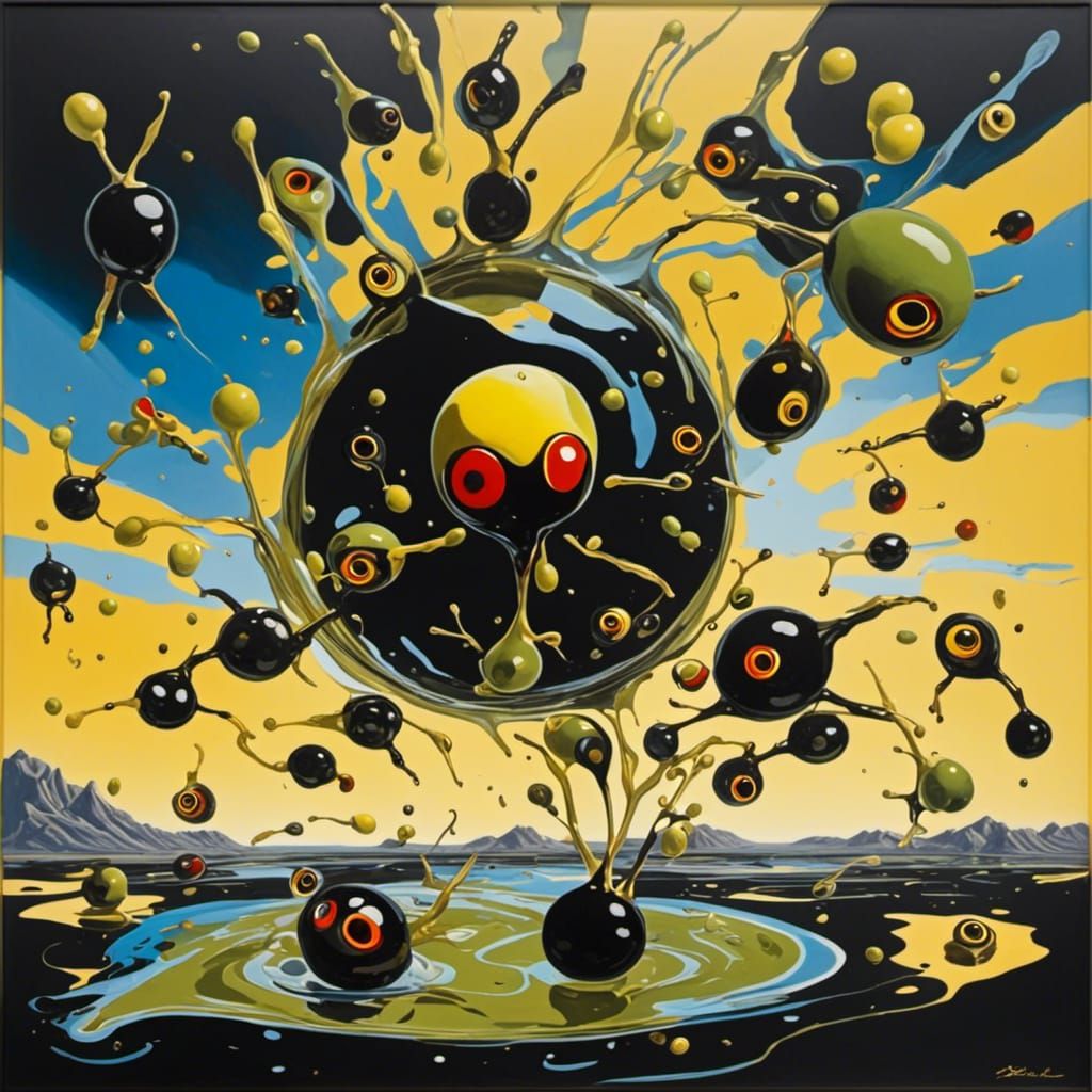 <lora:Olive Oil:1.0> Black amoeba 