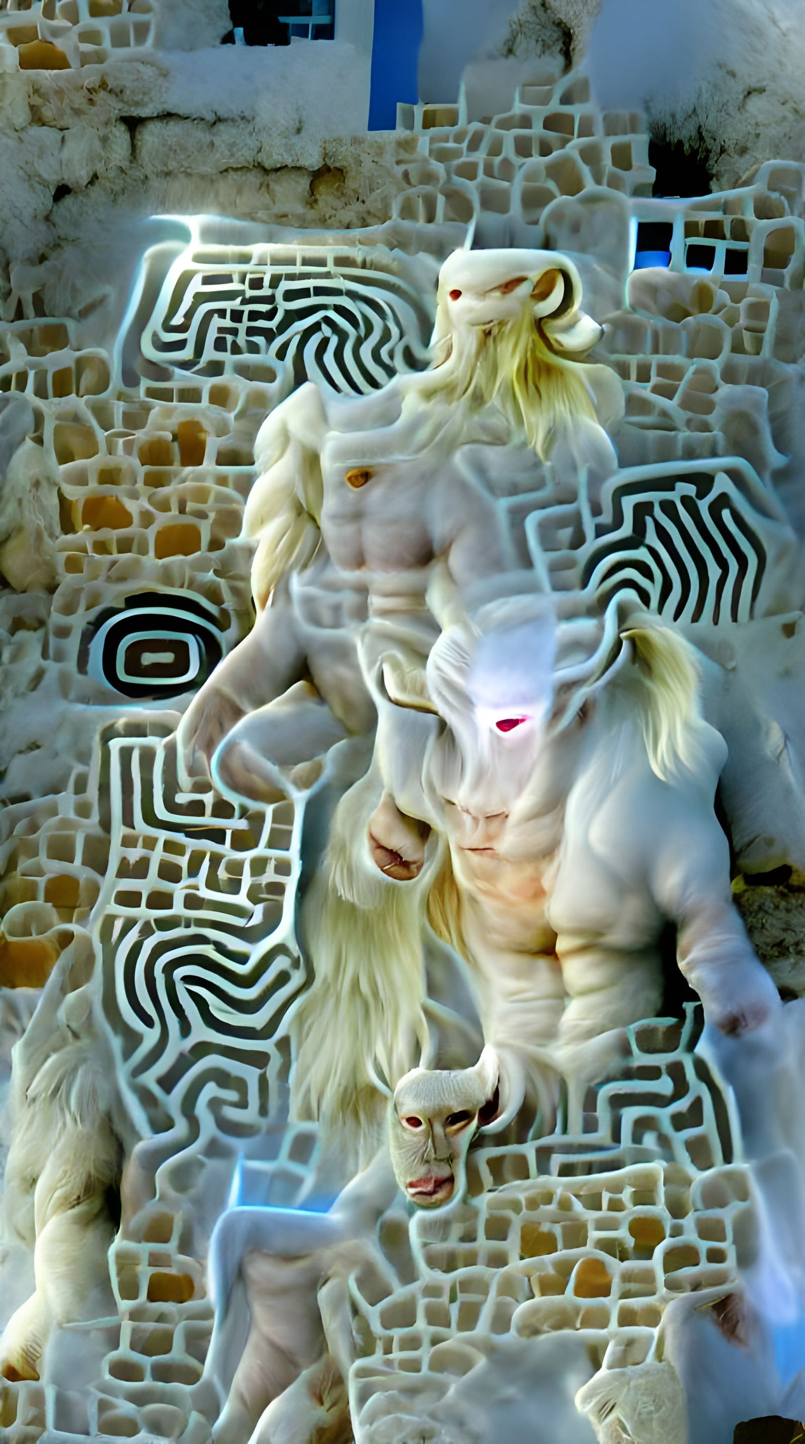 The Albino Minotaur of the Labyrinth of Crete.