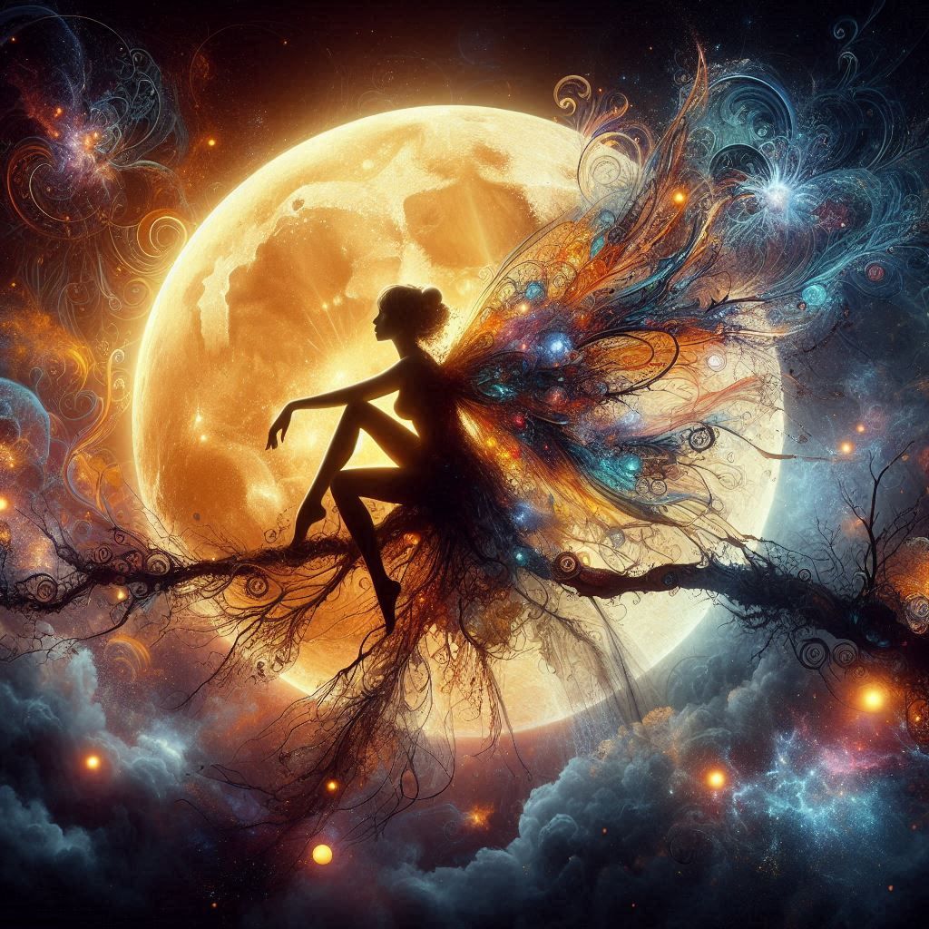 Fairy in silhouette 2  by @Superbear