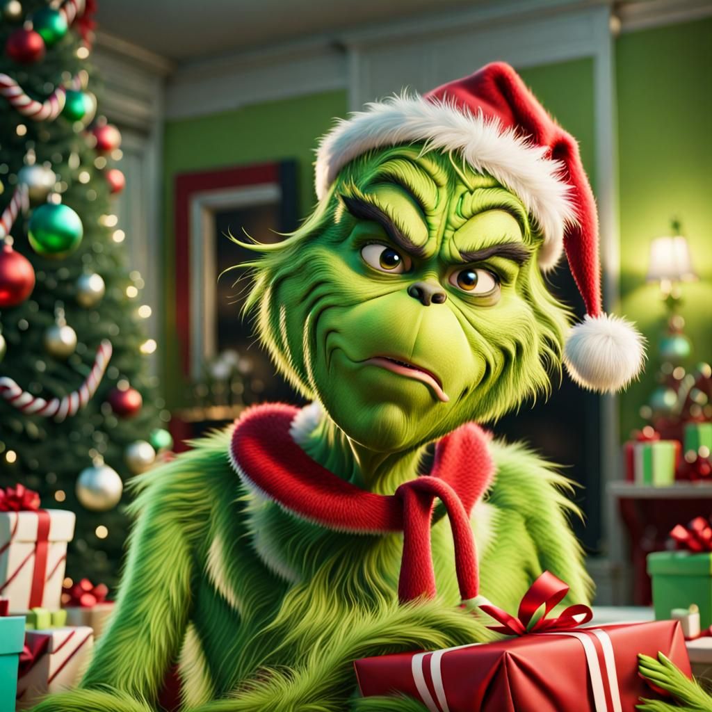 Grinch Portrait - AI Generated Artwork - NightCafe Creator