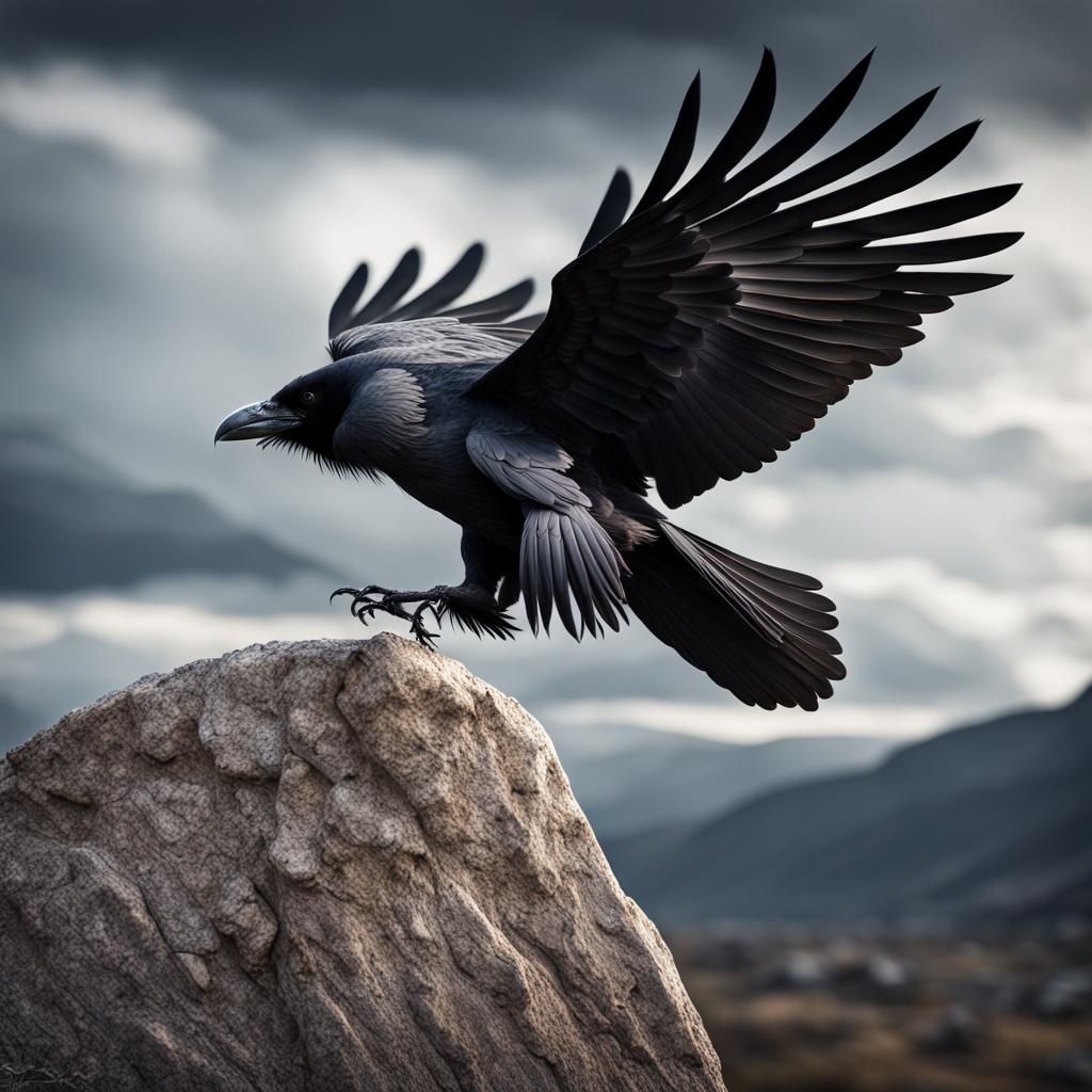 raven flying