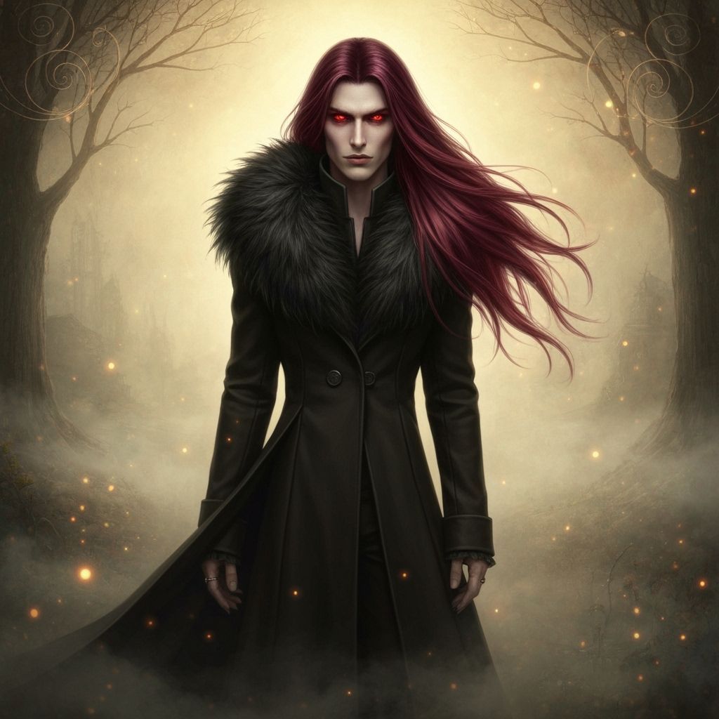 Vampire in Ethereal Landscape, Hyperdetailed Digital Art