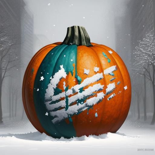 Pumpkin Covered in Snow