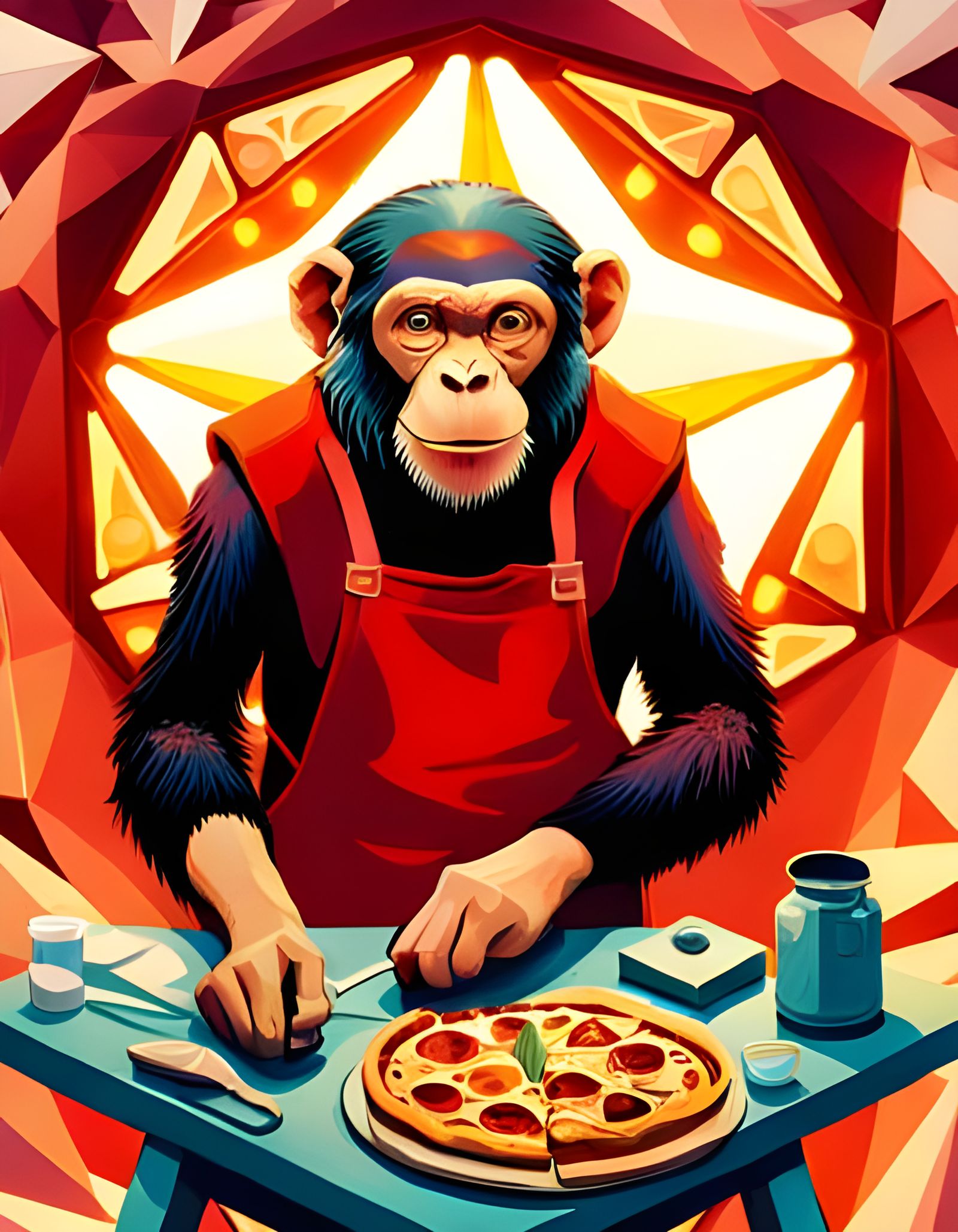 Chimpan-Pizza  by @rufusdinosaur