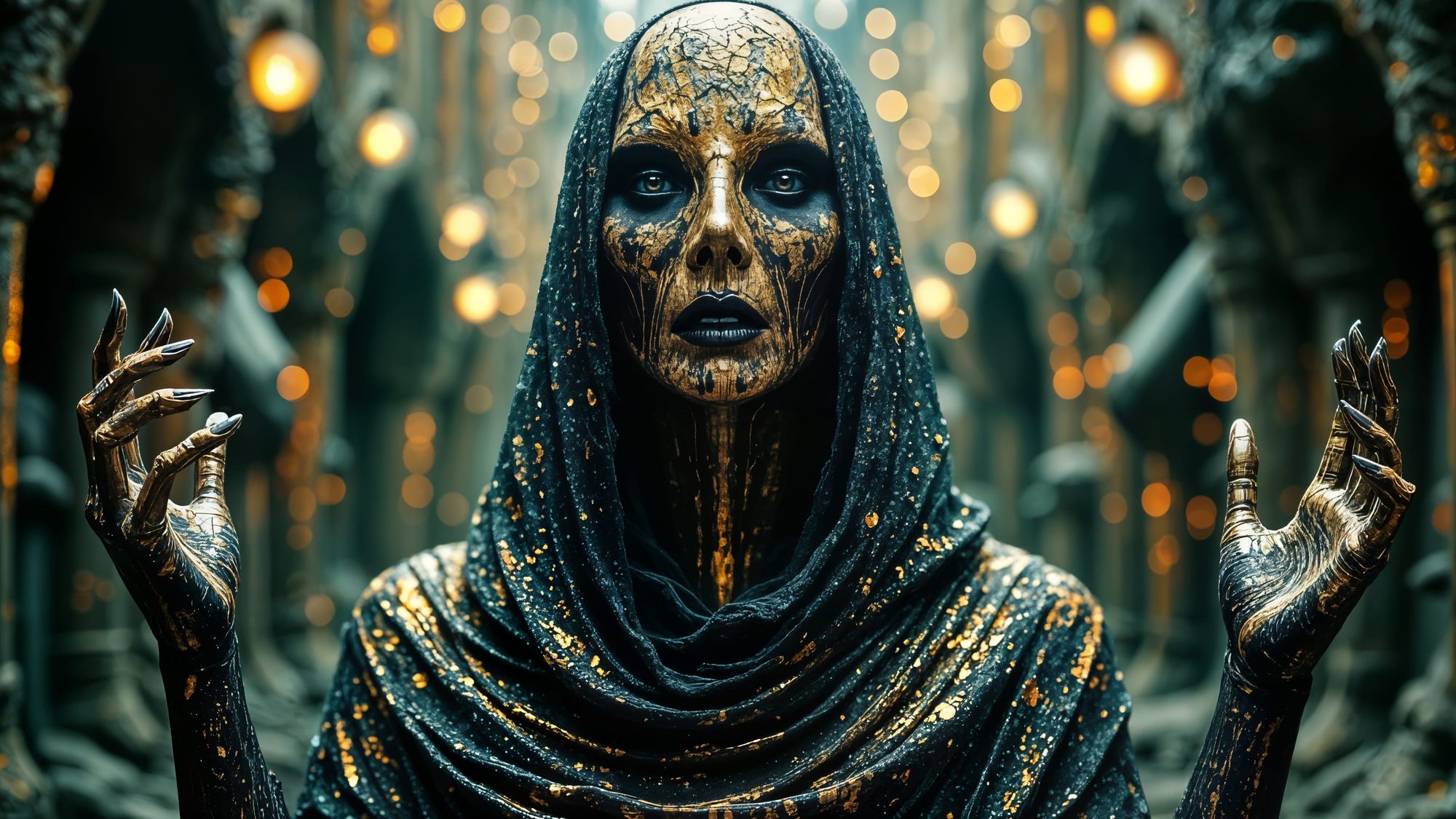 "Witness my divinity, mortals! Behold my Kintsugi pallor and writhe in fear before me!" - Start Image 1